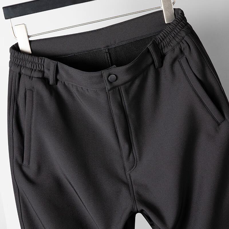 Hengyuanxiang 2025 Unisex Windproof Waterproof Fleece-Lined Business Casual Trousers