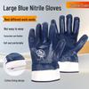 Blue Nitrile-Coated Oil-Resistant Anti-Slip Gloves for Chemical and Mechanical Protection