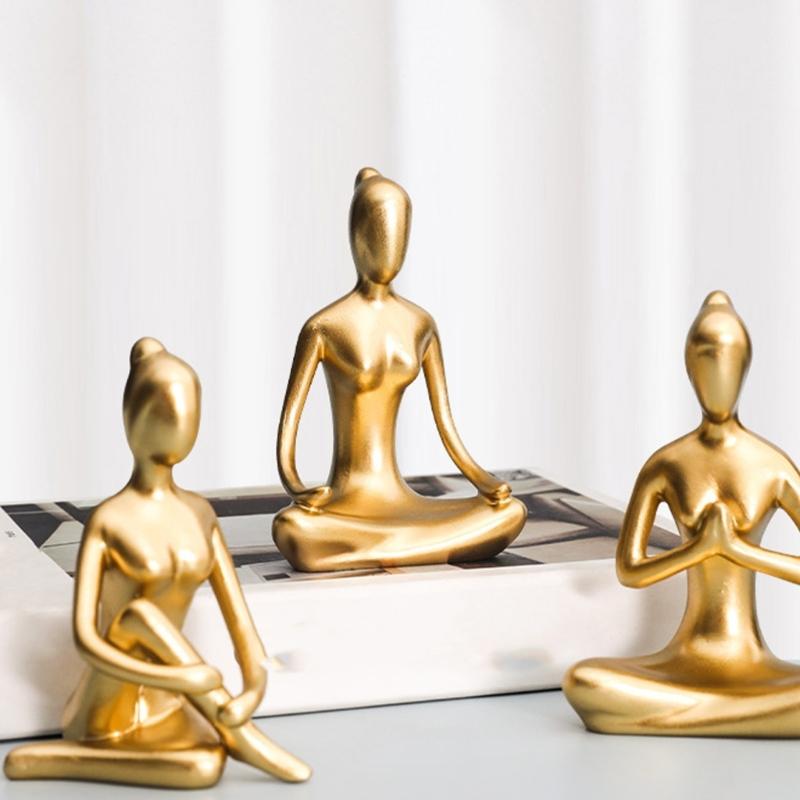 Modern  Yoga Figurine Premium Resin  Decoration Gift For  Birthday Holiday Celebration