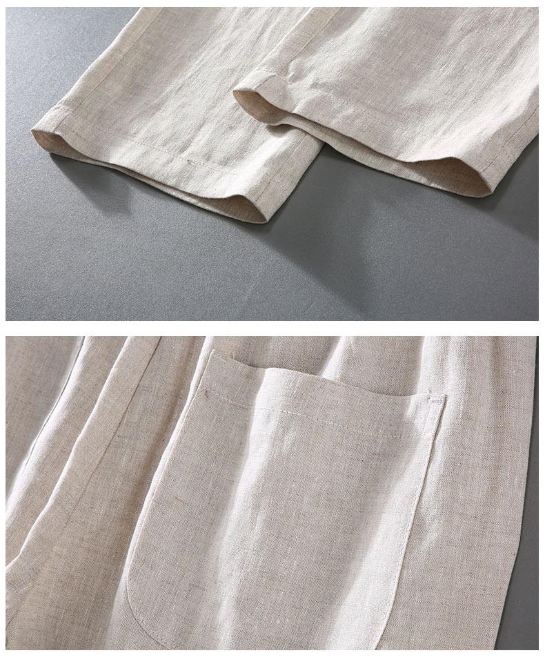 Pure Linen Men's Stand Collar Long Sleeve Shirt - National Style, Versatile, Trendy, Loose Fit