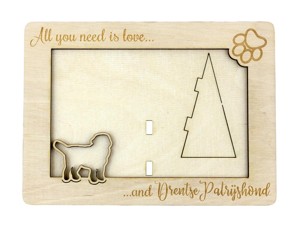 Drentse Patrijshond, Drentsche Patrijshond – Photo frame, engraved wooden frame | Art-Dog
