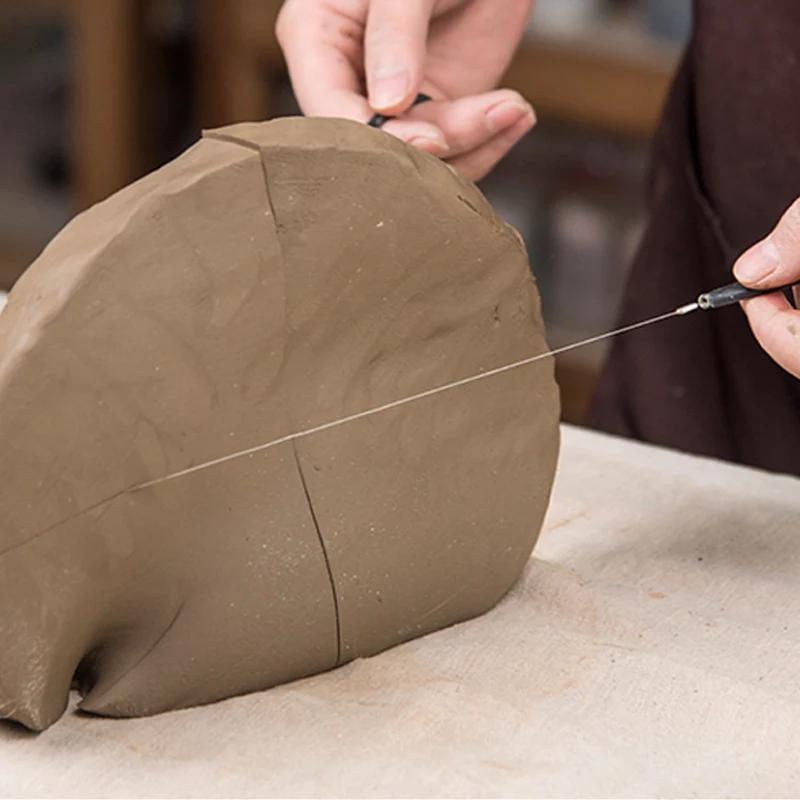 Pottery Tools Mud Cutting Tools Pottery DIY Handmade Clay Sculpture Mud Cutting Line Mud Cutting Tool Ceramic Steel Wire Drawing