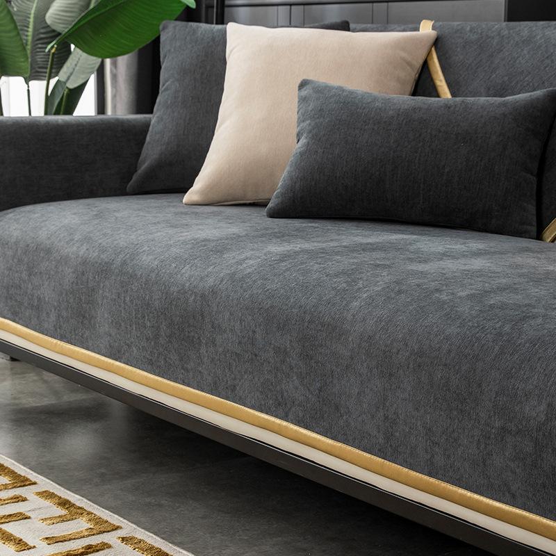 Sofa Cushion Four Seasons Leather Sofa Cover Chenille Nordic Simple Non-Slip Cushion Armrest Backrest Universal Cover Towel