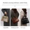 Vintage-Tragetasche mit Schloss, Damen-Schultertasche
