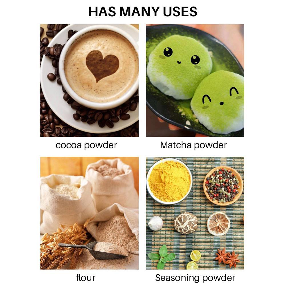 Sită de Făină cu Presă Manuală Inox Sită Dublu Strat Sită de Copt Cupă Instrument de Copt pentru Bucătărie