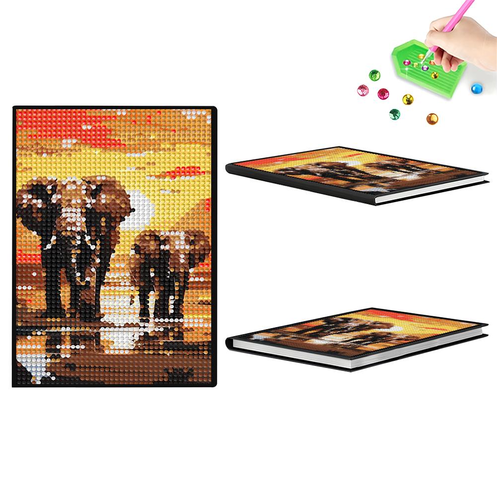 DIY 5D Diamond Painting Diary Book Diamond Art Painting Notebook Kit Crystal Notepad Sketchbook for Birthdays Or Christmas Gifts