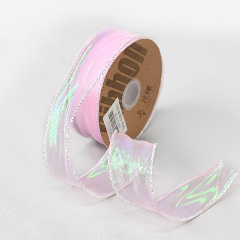 Iridescent Pearl Wave Silk Ribbon: Fishtail Yarn for Floral Arrangements & Decorations