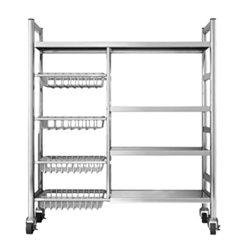 Modern 2-Tier Kitchen Storage Rack with Baskets