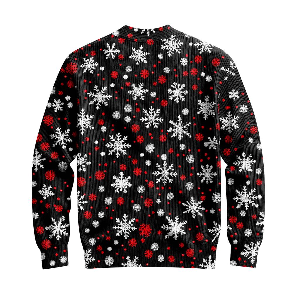 Ribbad långärmad kofta för män