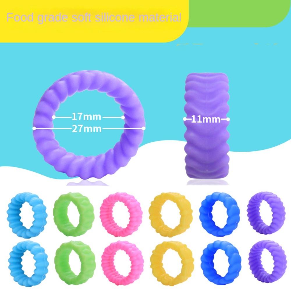 6Pcs Stress Relief Sensory Toy Silicone Anxiety Rings High Quality Fidget Ring  Kids