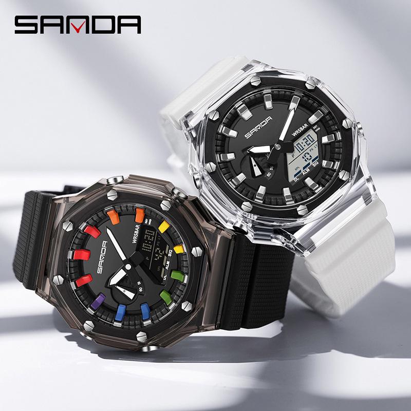 Unisex Transparent Octagonal Electronic Wristwatch: Multifunctional, Waterproof, Swimming-Compatible, Best-Selling Design