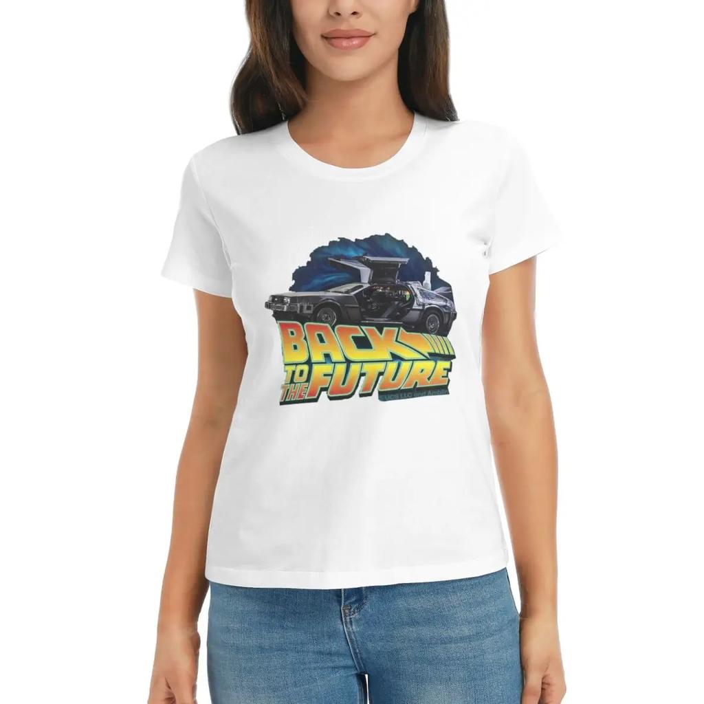 Women TShirt Back To The Future Summer Short Sleeve Tees Round Neck Cotton T Shirts Clothes Tops Streetwear