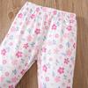 Kids Girls 2 Piece Outfit Spring Fall Long Sleeve Cartoon Cat Pullover Top Floral Flared Trousers Fashion Casual Children Clothing Set