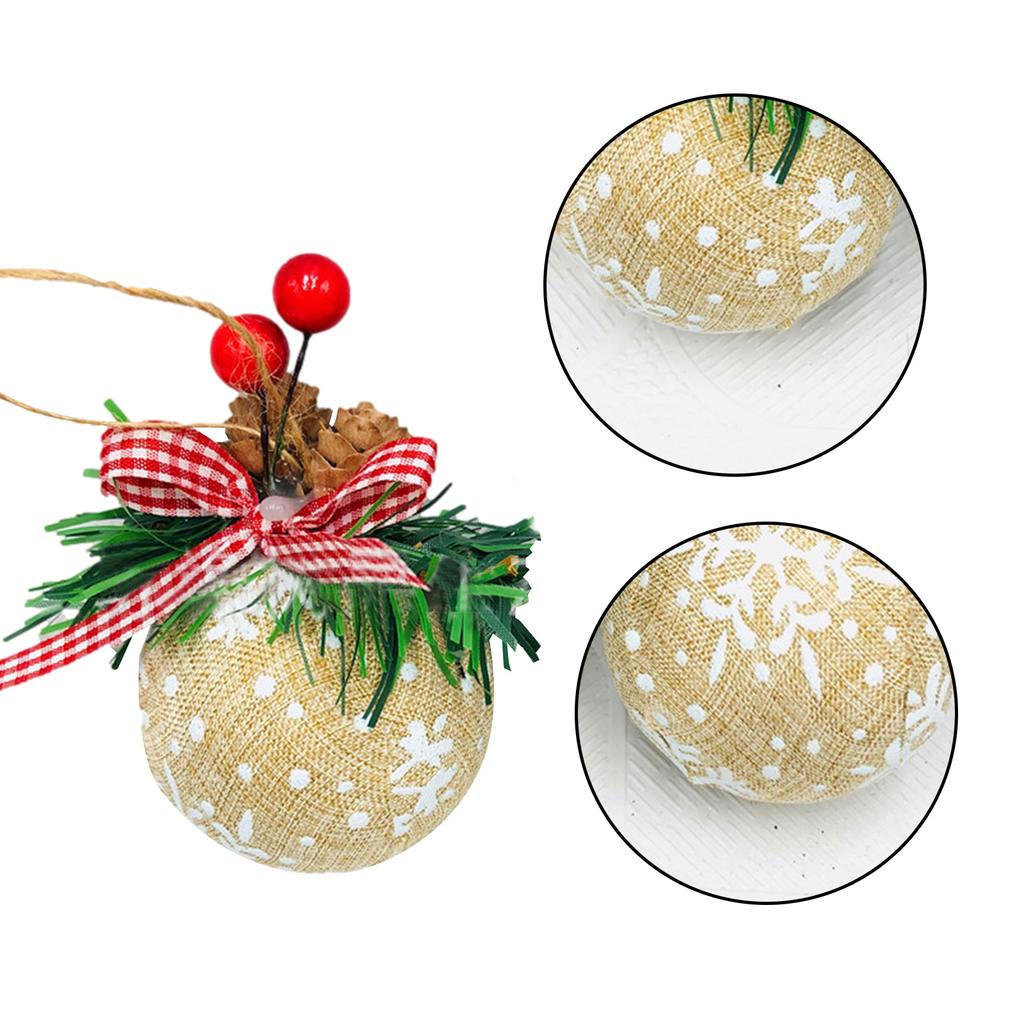 Christmas Ball Foam Fabric Covered Ornament Tree Hanging Decoration Window Display Prop