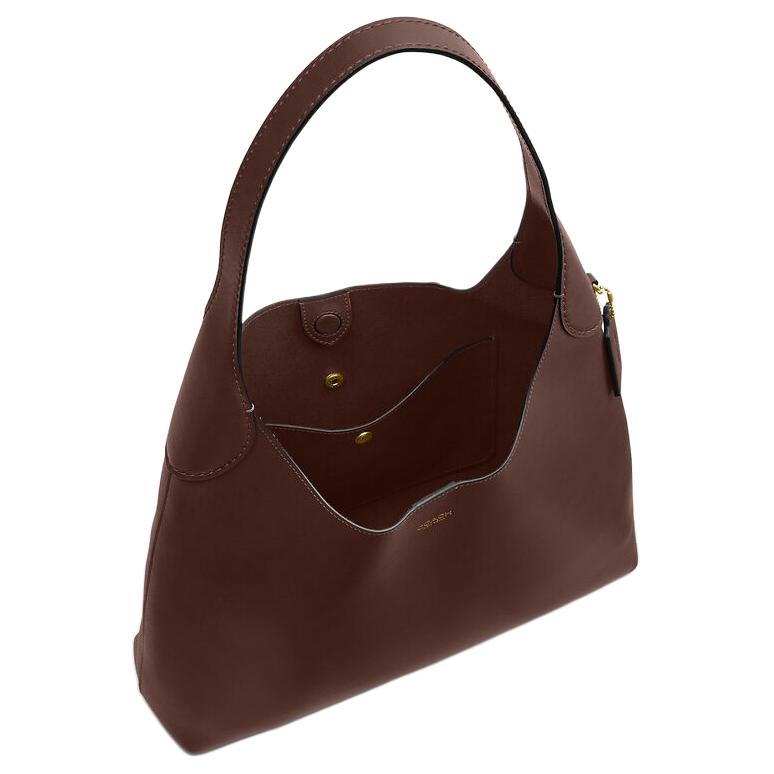 Coach Brooklyn 34 Letter Charm Shoulder Bag Large Women Shoulder Bag Gold Brown CCU00-B4MPL