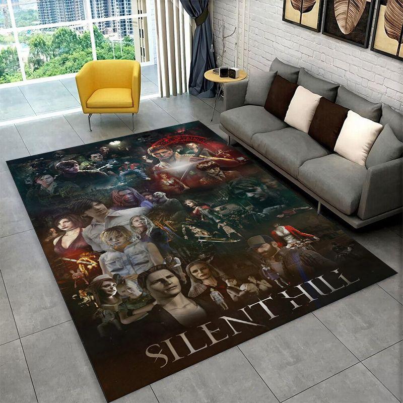 Silent Hill Horror Movie Games Carpet Rug for Bedroom Living Room Sofa Playroom Doormat Home Decor,Kid Play Area Rug Non-slip