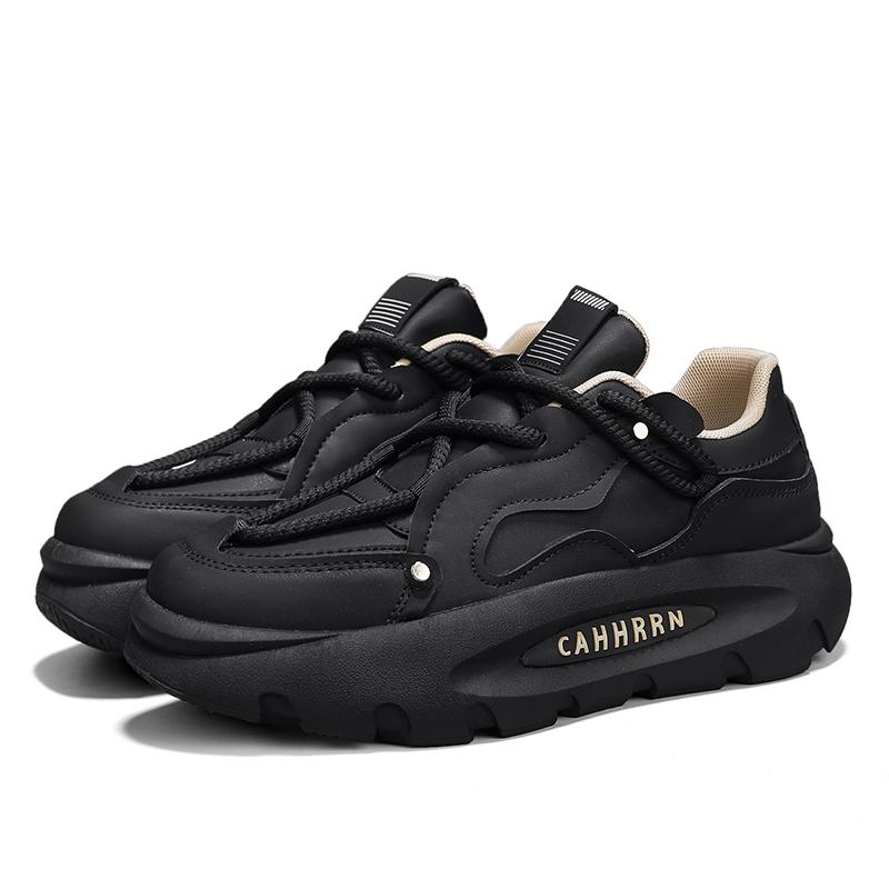 

2024 Новые мужские и женские повседневные спортивные туфли с мягкой подошвой для ходьбы кроссовки из искусственной кожи размер 39-44 44 чёрный