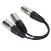 XLR Female to Dual XLR Male Cable Microphone Stereo Balanced Connection Cord for Audio AdapterWhite 0.25m   0.8ft
