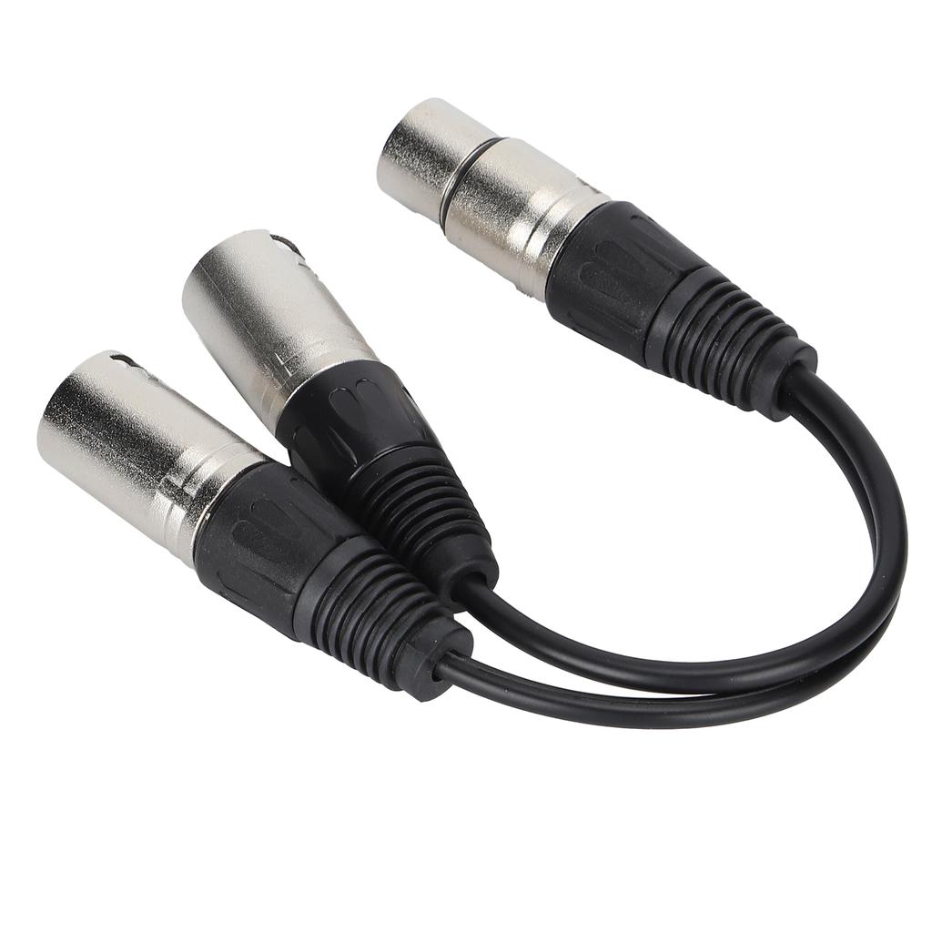 XLR Female to Dual XLR Male Cable Microphone Stereo Balanced Connection Cord for Audio AdapterWhite 0.25m   0.8ft