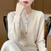 QingHe Cashmere Women's 30% Cashmere Cardigan - Soft & Warm Wool Blend Sweater