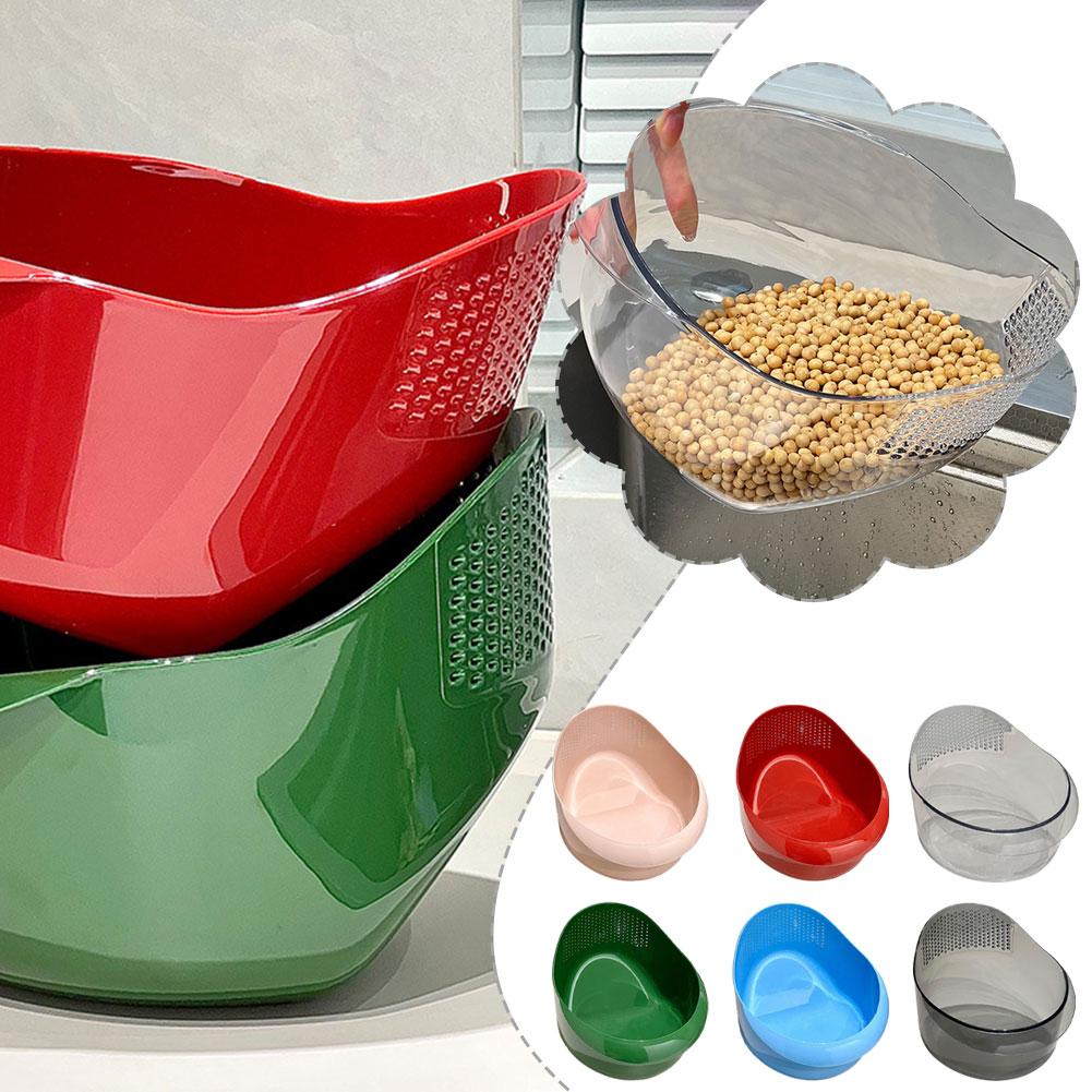 1PCS Vegetable Sink Drain Basket Rice Washing Colander For Home Kitchen Efficient Cleaning Draining Mesh Filters Impurities Tool