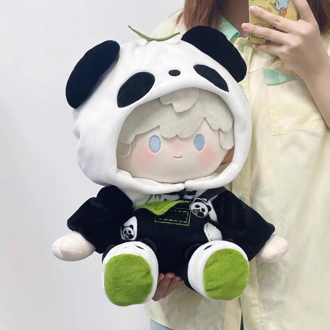 

40cm Panda Cotton Doll & 20cm Campus-Themed Outfit Set 40cm Sitting Doll Clothes