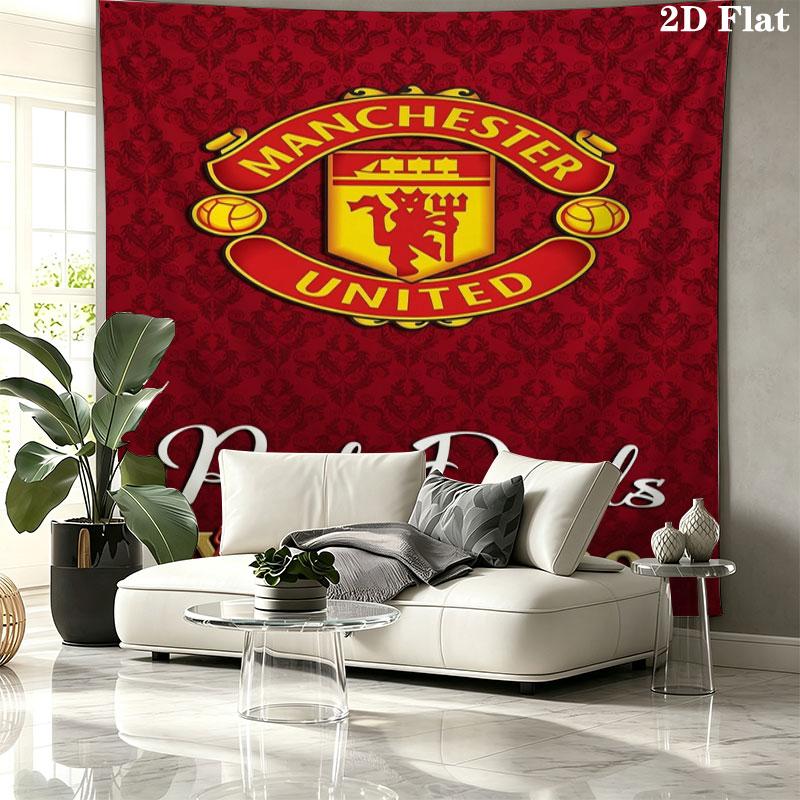 Manchester United F Custom Name Wall Tapestry Aesthetic Wall Hanging Printed Fabric Blanket Decorative Tapestries for Bedroom Living Room Home Decor