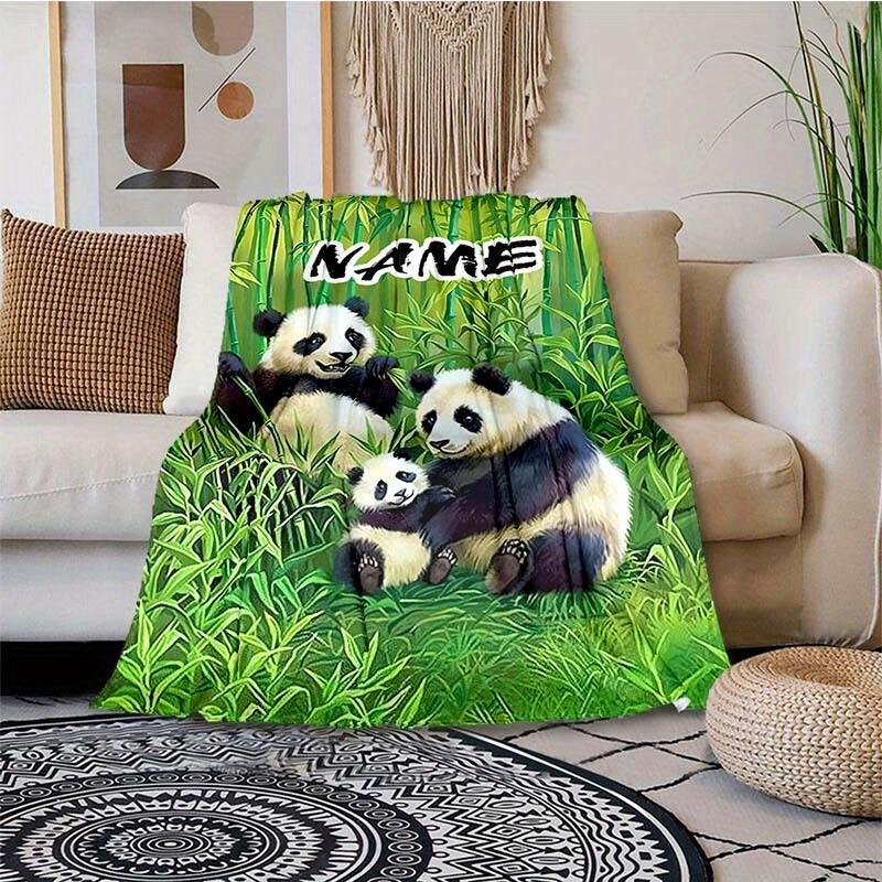 Panda Family Customize Your Name Blanket Warm Comfortable And Soft Blankets Are Suitable For Home Lunch Break Blanket Office Sofa Sofa Gift To