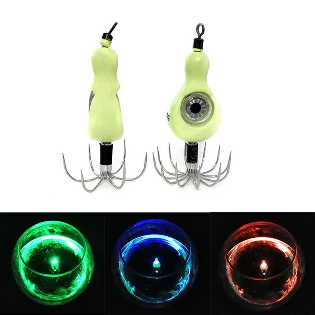 Luminous Squid Fishing Hook Jig Hooks 12 Hook Colorful Sea Fishing Cuttlefish Fishing Lure Fishhook