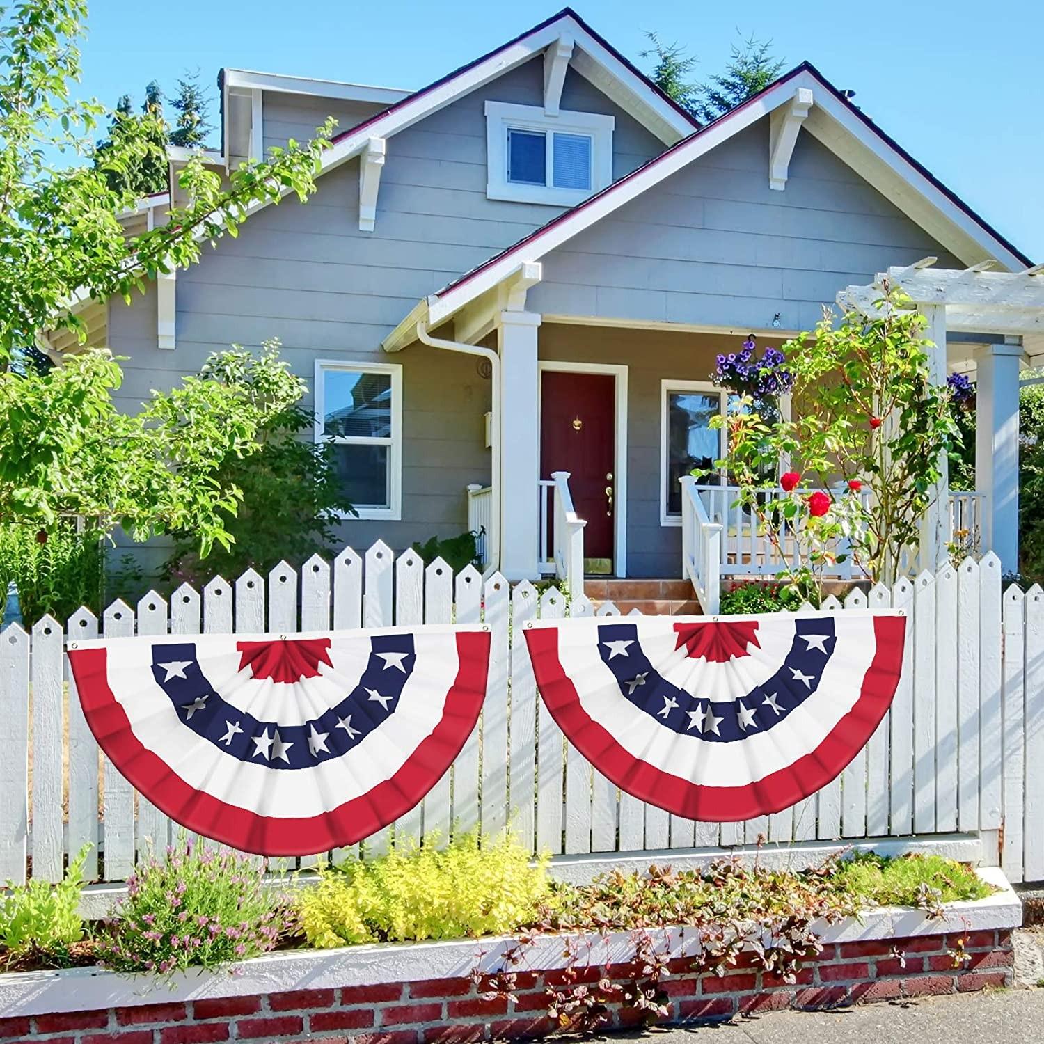 

День независимости Наружное украшение Патриотический американский флаг США. плиссированный синий