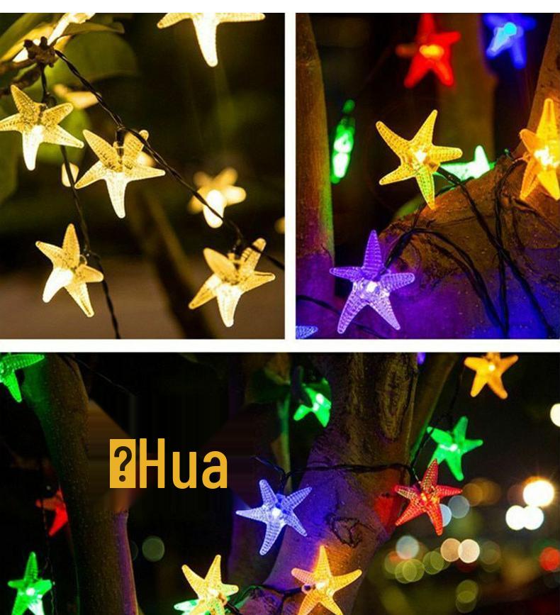 Starfish Solar String Lights – Outdoor Waterproof Decoration for Gardens, Balconies, and Courtyards