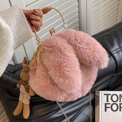Herbst und Winter Plüschtasche Damen Neuer Stil Fellige Umhängetasche Damen Ins Niedliche Weiche Schulterketten-Tasche Damen
