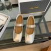 Soft Leather Mary Jane Shoes Small Leather Shoes 2025 Spring and Summer New Late Evening Breeze with Skirt One Pedal Shallow Mouth Single Shoes Women