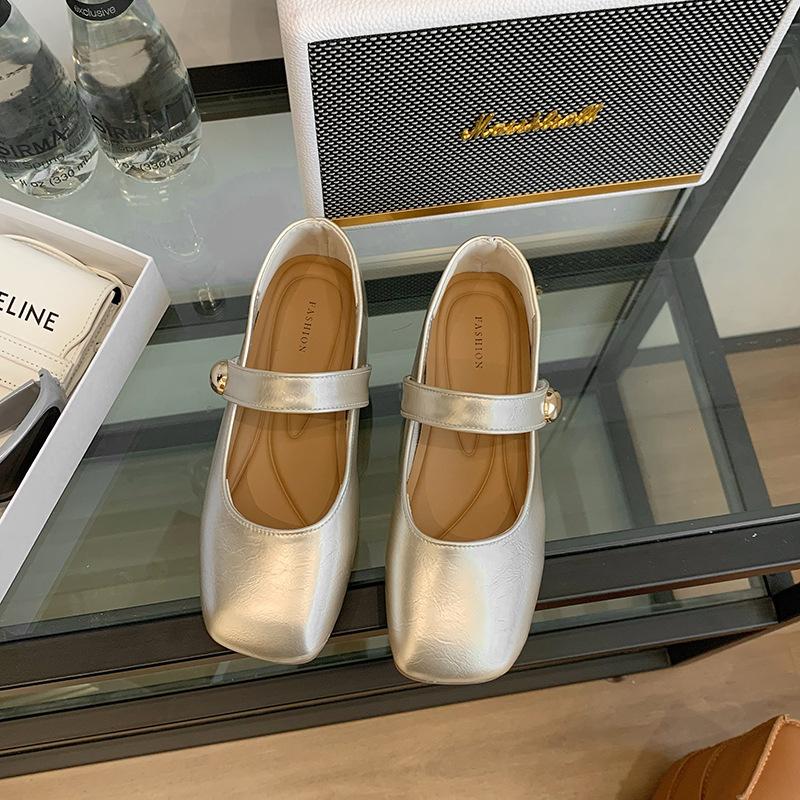 Soft Leather Mary Jane Shoes Small Leather Shoes 2025 Spring and Summer New Late Evening Breeze with Skirt One Pedal Shallow Mouth Single Shoes Women
