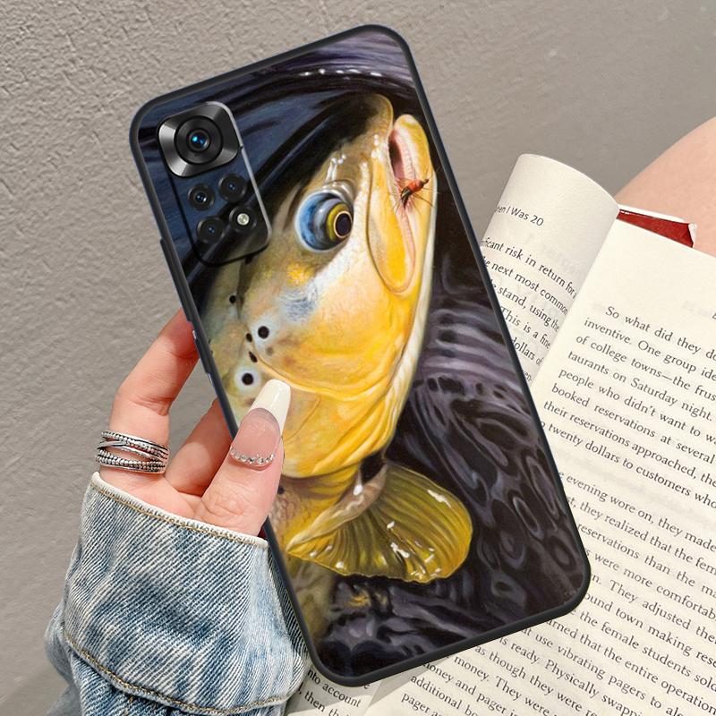 

Brown Trout Fly Fishing Phone Case For Xiaomi Redmi Note 14 13 12 11 9 10 15 Pro Plus 10C 12C 13C 14C 15C Cover Redmi Note 10 Pro