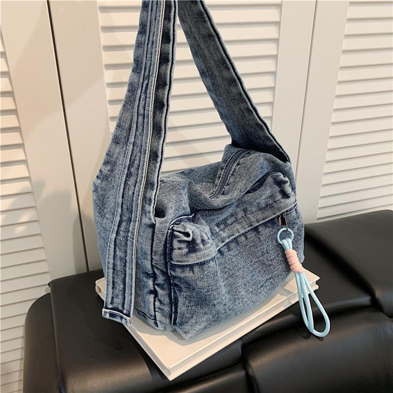 Large Capacity Shoulder Bag Women's Denim Crossbody Bag