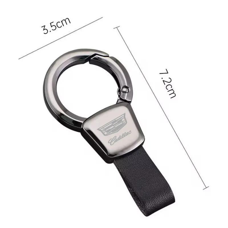 Cadillac Keychain Alloy Metal Key Ring with Logo for ATS CT4 CT5 CTS ESCALADE XT5 XT6 XTS Luxury Automotive Gift(Chrome & Black)