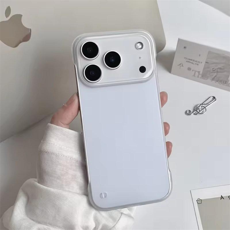 Ultra-Thin Frameless Case For iPhone 17 Air 16 15 14 13 12  Pro Max Plus 17Pro Glossy Hard Matte Slim Breathable Funda Coque