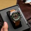 AVI-8 Hawker Hunter Atlas Dual Time Chronograph 43mm Men's Watch - 12-sided Stainless Steel Case, Japanese Quartz Movement, Dual Time & 12-Hour