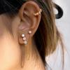 Jingqiao Stainless Steel 18K Gold Plated White Zircon Tassel Earrings Chain Classic Women