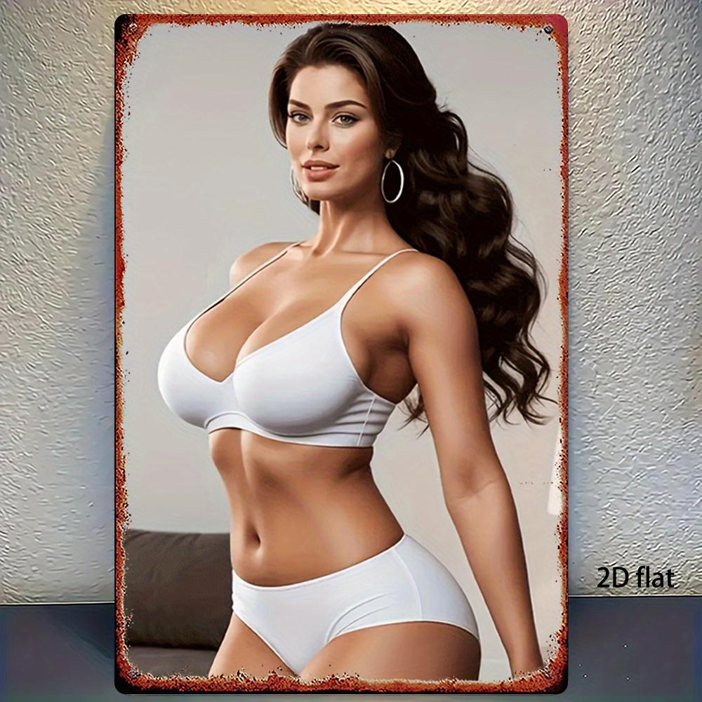 

Vintage Metal Poster Retro Sexy PinUp Girl Wall Decor 8x12 Inches Metal Sign Vintage Decor for Home Bar Cafe Garage Gift 20x30cm