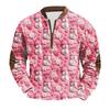 Men's Fashion Christmas Printed Corduroy Zipper Shirt