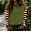 Damen Weihnachtsdruck Langarm Rundhals Pullover Sweatshirt