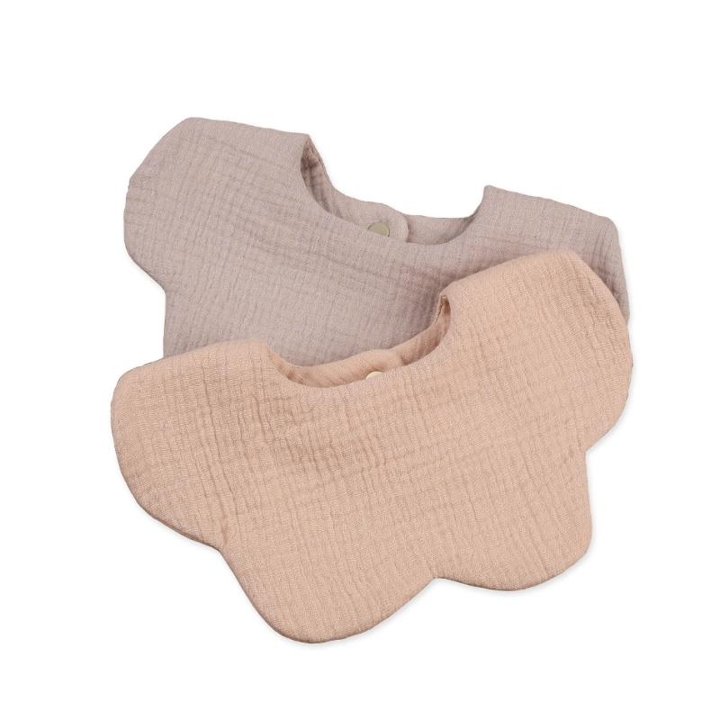 2PCS Baby Drooling Bib Burp Cloth for 0-24 Months Infants Cotton Saliva Towel Unisex Breathable Baby Bibs for Newborn