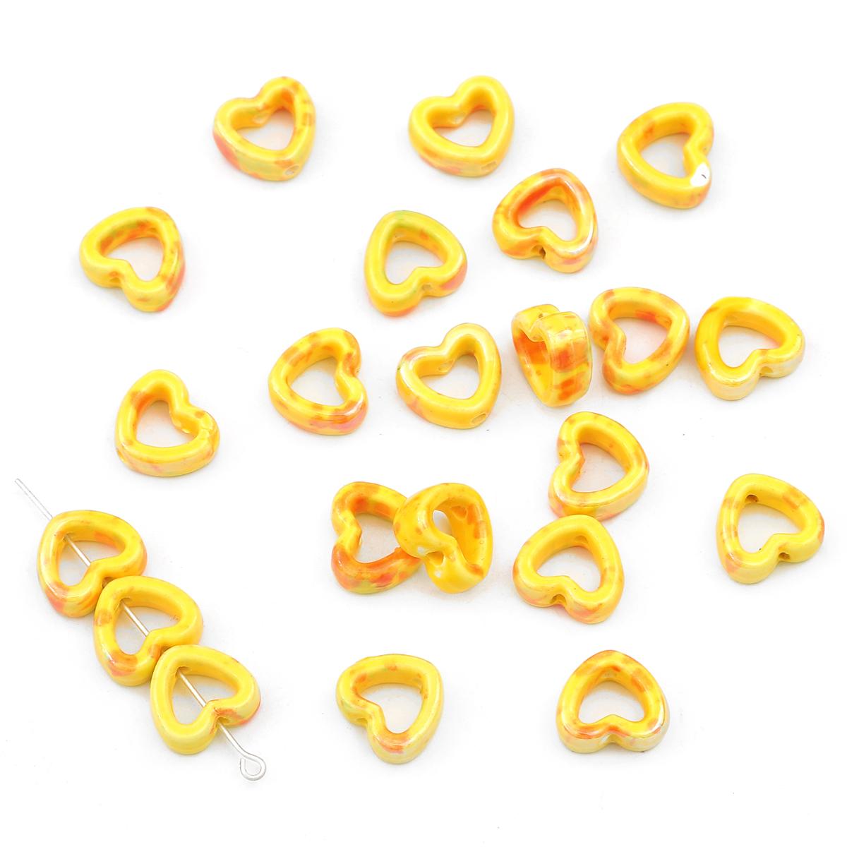 

4 шт. 12*13 мм керамические аксессуары с сердечками и чернилами для изготовления ювелирных изделий «сделай сам», ожерелье, браслет, серьги 12*13mm 4pcs