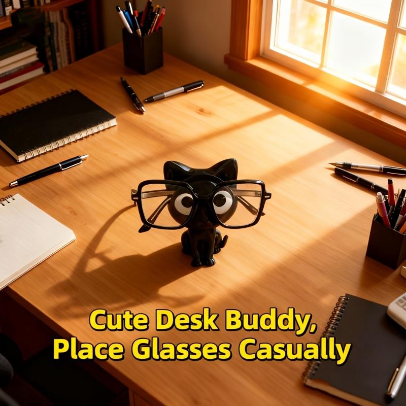 Support de lunettes Chat Mignon | Organisateur de bureau en plastique durable, Pour la chambre à coucher, l'entrée, la salle de bain et le rangement dans les armoires, Décoration de la maison