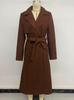 2026 Women's Elegant Belted Woolen Long Coat for Autumn/Winter