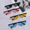 NEW Mosaic Sunglasses Trick Toy Thug Life Glasses Pixel Black Cool Jokes Funny Toys Deal With It Sun Glasses