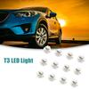 ACROPIX Interior Dashboard Panel Light Bulb T3 Red LED Car White 12 Pcs