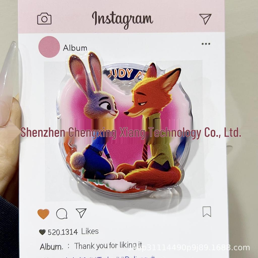 Cartoon Zootopia MagSafe Magnetic Stand with Super Strong Adsorption and Retractable Airbag